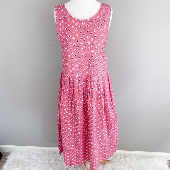 Vintage 90's Brynn Connelly Pink Sleeveless Tulip Midi Dress Small - Picture 1 of 4